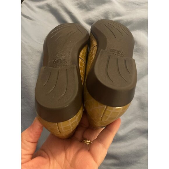 SAS Beige Croc-Embossed Leather Loafers Size 8N Comfort Foot Bed USA - Picture 13 of 16